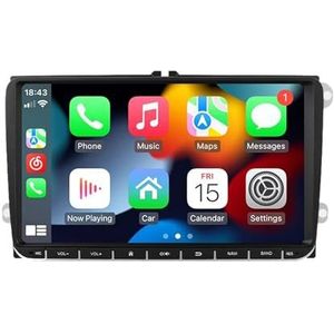 Android 12.0 2 Din Autoradio 9"" Touchscreen Auto Stereo voor Volkswagen/Skoda/Seat met CarPlay,GPS navigatie,FM Radio,AHD Omgekeerd beeld,Bediening op het stuur,Bluetooth (Size : V1(2G+32G))