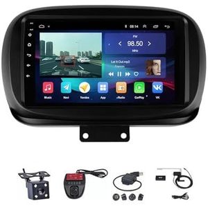Android Double Din Car Stereo 9 Inch Touchscreen Autoradio Autotoebehoren Multimedia Stuurwielbediening met Navigatie Plug And Play Voor Fiat 500X 2014-2020 (Size : M500S 4G+WIFI 4G+64G)