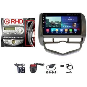 Android Touch Screen Car Stereo 9 Inch Car Stereo Radio Plug And Play Autotoebehoren Autoradio met Bluetooth En Navigatie En Achteruitrijcamera Voor Honda JAZZ City 2002-2007 (Size : M100S WIFI 1G+16