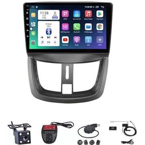 Voor Peugeot 207 2006-2015 9"" Android 12 Multimedia Stereo Auto Video Speler Ondersteunt Stuurbediening/Navigatie GPS FM AM RDS Radio/Carplay Android Auto/Bluetooth 5.0/DVR (Color : M150S WIFI 2G+3