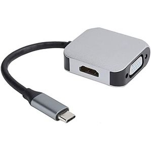 Type-C hub, VGA-projectorhub Aluminium plug-and-play 1080P High Definition draagbaar voor grote tv-schermen voor monitoren voor projectoren
