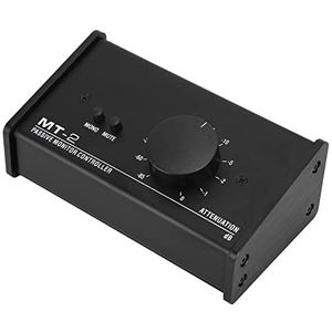 Passieve Stereomonitorcontroller, Mute-regeling Nauwkeurige Aanpassing XLR en 3,5 Mm Interface Ijzer Passieve Monitorcontroller Grote Volumeknop voor Luidspreker