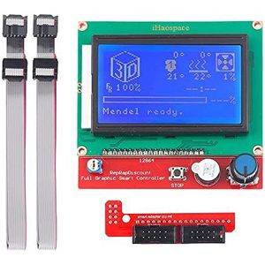 iHaospace 3D Printer Ramps 1.4 LCD 12864 Versie Graphic Smart Display Controller Module met adapter en kabel voor 3D-printer RAMPS 1.4 RepRap 3D-printer Mendel Prusa Arduino