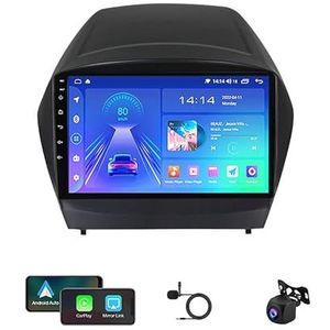 Autoradio Radio GPS Navigatie 9 Inch Touchscreen USB Mediaspeler Android 12 Multimedia Autoradio Voor Hyundai Tucson 2 LM IX35 2009-2015 Met BT 5.0 DTS Ondersteuning Achteruitrijcamera Carplay (Color