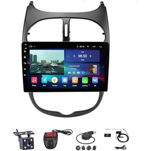 Voor Peugeot 206 206CC 206SW 2001-2008 9"" Android 12 Multimedia Stereo Auto Video Speler Ondersteunt Stuurbediening/Navigatie GPS FM AM RDS Radio/Carplay Android Auto/Bluetooth 5.0/DVR (Color : M600S