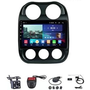 Android Autoradio Video Multimedia Speler, 9 Inch Touch Screen Radio Plug And Play Autotoebehoren met Bluetooth En Navigatie En Achteruitrijcamera Voor JEEP Compass 1 2010-2016 (Size : M200S 4G+WIFI