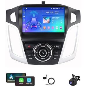 Autoradio Radio GPS Navigatie 9 Inch Touchscreen USB Mediaspeler Android 12 Multimedia Autoradio Voor Ford Focus 2012-2017 Met BT 5.0 DTS Ondersteuning Achteruitrijcamera Carplay (Color : B A1 WIFI 4