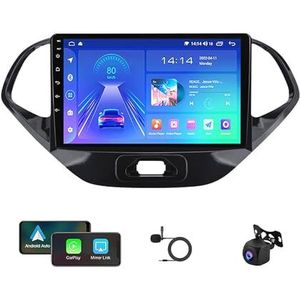 Autoradio Radio GPS Navigatie 9 Inch Touchscreen USB Mediaspeler Android 12 Multimedia Autoradio Voor Ford FIGO 2015-2018 Met BT 5.0 DTS Ondersteuning Achteruitrijcamera Carplay (Color : H6 4G+WIFI 8