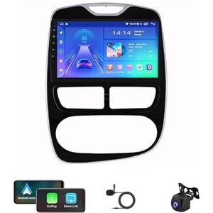 Android 12 autoradio voor Renault Clio 2012-2016 autonavigatie in-dash autoradio-ontvanger, 9"" HD touchscreen scherm met Bluetooth 5.0 GPS Ondersteuning CarPlay Android Auto/SWC (Color : H6 4G+WIFI 8