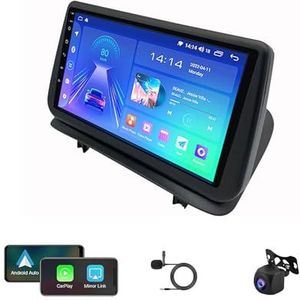 Autoradio Radio GPS Navigatie 9 Inch Touchscreen USB Mediaspeler Android 12 Multimedia Autoradio Voor Renault Clio 3 2006-2019 Met BT 5.0 DTS Ondersteuning Achteruitrijcamera Carplay (Color : G5 4G+W