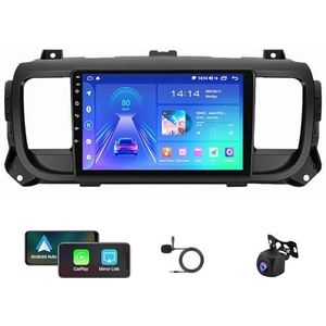 Android 12 autoradio voor Citroen Jumpy 3 2016-2021 autonavigatie in-dash autoradio-ontvanger, 9"" HD touchscreen scherm met Bluetooth 5.0 GPS Ondersteuning CarPlay Android Auto/SWC (Color : G5 4G+WIF