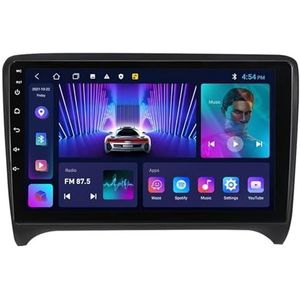 Android 12.0 2 Din Autoradio 9"" Touchscreen Auto Stereo voor Audi TT 2 8J 2006-2012 met GPS navigatie,FM Radio,AHD Omgekeerd beeld,Bediening op het stuur,Bluetooth (Size : TS10(6+128G))