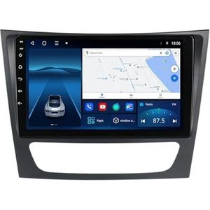 Android 12.0 2 Din Autoradio 9"" Touchscreen Auto Stereo voor Mercedes Benz E-class 2002-2010 met GPS navigatie,FM Radio,AHD Omgekeerd beeld,Bediening op het stuur,Bluetooth (Size : TS10(6+128G))
