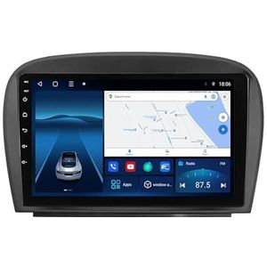Android 12.0 2 Din Autoradio 9"" Touchscreen Auto Stereo voor Benz SL R230 SL500 2001-2007 met GPS navigatie,FM Radio,AHD Omgekeerd beeld,Bediening op het stuur,Bluetooth (Size : TS10(6+128G))