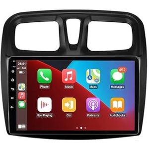 Android 12 Dubbel Din Autoradio Voor Renault Logan 2 Sandero 2 2014-2019 Hoofdunit 9""IPS Touchscreen Multimediaspeler met achteruitrijcamera Ondersteuning Carplay Bluetooth GPS Sat Nav RDS SWC (Color