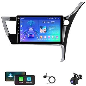 Autoradio Radio GPS Navigatie 9 Inch Touchscreen USB Mediaspeler Android 12 Multimedia Autoradio Voor Toyota Corolla 11 Auris E180 2017-2019 Met BT 5.0 DTS Ondersteuning Achteruitrijcamera Carplay (C