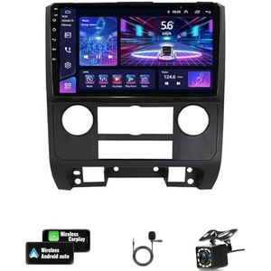 Android Auto Touchscreen Stereo Voor Ford Escape 2007-2012 9 ''Touchscreen Multimedia Auto Accessoires Touchscreen Auto Stereo met Bluetooth GPS Ondersteuning Spiegel Link SWC (Color : Y3 4G+WIFI 8Co