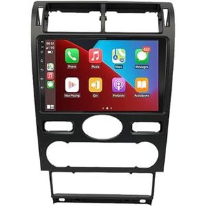 Android 12 autonavigatie in-dash autoradio-ontvanger voor Ford Mondeo 3 2000-2007 dubbel Din 9 inch touchscreen autoradio met satellietnavigatie Bluetooth handsfree RDS SWC (Color : 8Core 6+128G)