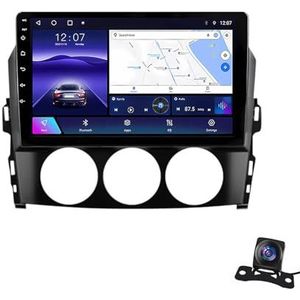 Android 12.0 2 Din Autoradio 9"" Touchscreen Auto Stereo voor Mazda MX-5 2008-2015 met Draadloze Carplay Android Auto GPS navigatie AHD Omgekeerd beeld Stuurwielbediening (Size : TS10(6+128G))