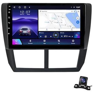 Android 12.0 2 Din Autoradio 9"" Touchscreen Auto Stereo voor Subaru Forester 2007-2013 met Draadloze Carplay Android Auto GPS navigatie AHD Omgekeerd beeld Stuurwielbediening (Size : 1+32G)