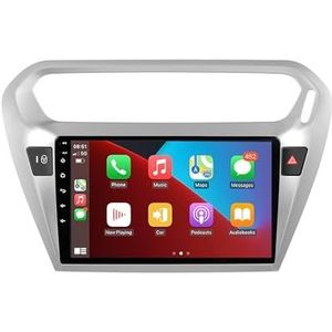 Android 12 autonavigatie in-dash autoradio-ontvanger voor Peugeot 301 Citroen Elysee 2013-2018 dubbel Din 9 inch touchscreen autoradio met satellietnavigatie Bluetooth handsfree RDS SWC (Color : A 4C