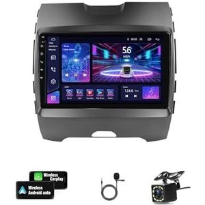 Android 11 Auto Bluetooth Radio 9 Inch Touchscreen Radio Auto Stereo Voor Ford Edge 2015-2018 Ondersteuning GPS Bluetooth Carplay Wifi Spiegel Link Stuurbediening (Color : Y3 4G+WIFI 8Core 4G+64G)