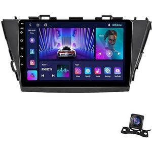 Android 12.0 2 Din Autoradio 9"" Touchscreen Auto Stereo voor Toyota Prius Plus 2012-2017 met Draadloze Carplay Android Auto GPS navigatie AHD Omgekeerd beeld Stuurwielbediening (Color : B, Size : TS