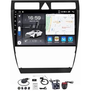 Android 12 2 DIN Autoradio Stereo 9 inch Screen voor Audi A6 C5 S6 1997-2004/RS6 2002-2006 Carplay Android Auto/GPS-navigatie BT Handenvrij/RDS FM Radio/Voice Control/Stuurbediening (Size : M300S)