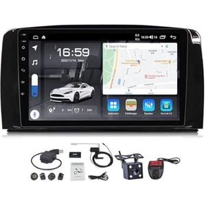 Android 12 2 DIN Autoradio Stereo 9 inch Screen voor Mercedes Benz R-Class W251 2005-2017 Carplay Android Auto/GPS-navigatie BT Handenvrij/RDS FM Radio/Voice Control/Stuurbediening (Size : M500S)