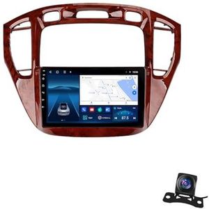 Android 12.0 2 Din Autoradio 9"" Touchscreen Auto Stereo voor Toyota Highlander 2000-2007 met Draadloze Carplay Android Auto GPS navigatie AHD Omgekeerd beeld Stuurwielbediening (Color : B, Size : 1+