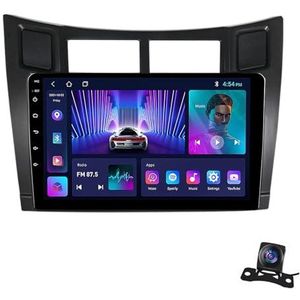 Android 12.0 2 Din Autoradio 9"" Touchscreen Auto Stereo voor Toyota Yaris XP90 2005-2012 met Draadloze Carplay Android Auto GPS navigatie AHD Omgekeerd beeld Stuurwielbediening (Size : 1+32G)