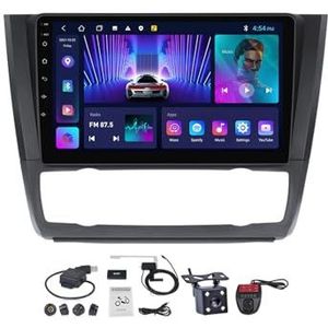 Android 12 2 DIN Auto Stereo Audio Radio voor BMW 1-Series E88 E87 2004-2011 Met GPS-Navigatie 9'' Touchscreen-Ondersteuning FM AM RDS DAB+ Radio/Carplay Android Auto/Bluetooth 5.0 (Color : B, Size