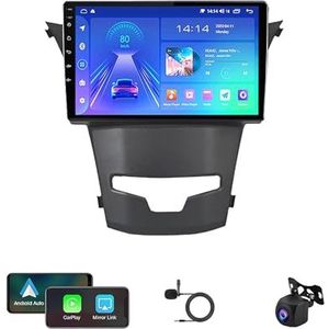 Autoradio Radio GPS Navigatie 9 Inch Touchscreen USB Mediaspeler Android 12 Multimedia Autoradio Voor SsangYong Korando 3 2013-2017 Met BT 5.0 DTS Ondersteuning Achteruitrijcamera Carplay (Color : H6