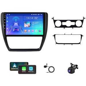 Autoradio Radio GPS Navigatie 9 Inch Touchscreen USB Mediaspeler Android 12 Multimedia Autoradio Voor Volkswagen Sagiatr 2012-2016 Met BT 5.0 DTS Ondersteuning Achteruitrijcamera Carplay (Color : A1