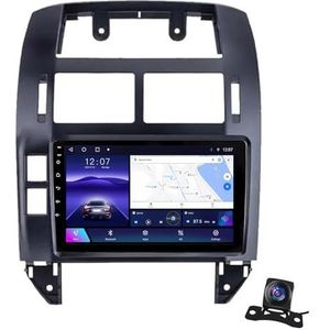 Android 12.0 2 Din Autoradio 9"" Touchscreen Auto Stereo Voor Volkswagen Polo Mk4 (2004-2009) Met Draadloze Carplay Android Auto GPS Navigatie AHD Omgekeerd Beeld Stuurwielbediening (Size : P1(1G+16G)