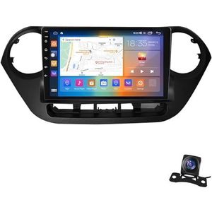 Android 12.0 2 Din Autoradio 9"" Touchscreen Auto Stereo voor Hyundai i10 2014-2017 met Draadloze Carplay Android Auto GPS navigatie AHD Omgekeerd beeld Stuurwielbediening (Size : P2(1G+32G))