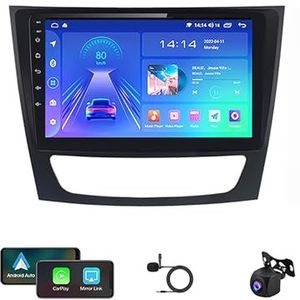 Android 12 autoradio voor Benz E-class W211 E200 CLS 2002-2010 autonavigatie in-dash autoradio-ontvanger, 9"" HD touchscreen scherm met Bluetooth 5.0 GPS Ondersteuning CarPlay Android Auto/SWC (Color