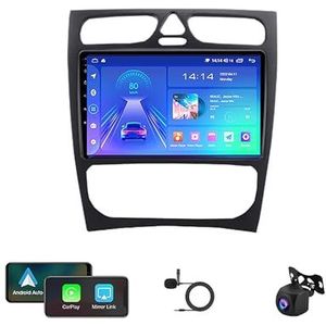 Android 12 autoradio voor Mercedes Benz C Class CLK 2000-2005 autonavigatie in-dash autoradio-ontvanger, 9"" HD touchscreen scherm met Bluetooth 5.0 GPS Ondersteuning CarPlay Android Auto/SWC (Color :