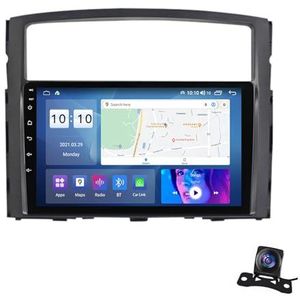 Android 12.0 2 Din Autoradio 9"" Touchscreen Auto Stereo Voor Mitsubishi Pajero 4(2006-2014) Met Draadloze Carplay Android Auto GPS Navigatie AHD Omgekeerd Beeld Stuurwielbediening (Color : A, Size :