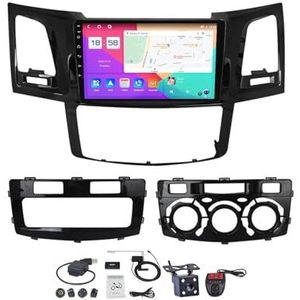 Android 12 2 DIN Autoradio Stereo 9 inch Screen voor Toyota Fortuner AN50 HILUX 2005-2014 Carplay Auto/GPS-navigatie Bluetooth Handenvrij/RDS FM Radio/Voice Control/Stuurbediening (Size : M200S)