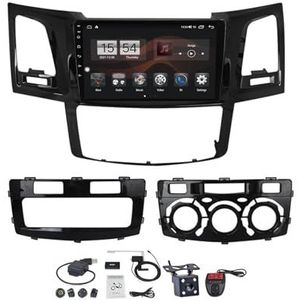 Android 12 2 DIN Autoradio Stereo 9 inch Screen voor Toyota Fortuner AN50 HILUX 2005-2014 Carplay Auto/GPS-navigatie Bluetooth Handenvrij/RDS FM Radio/Voice Control/Stuurbediening (Size : M100CP)