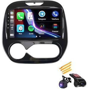 Autoradio Android 9 Inch Video HD Touch Multimedia GPS Navigatie Radio Aansluiting en Gebruik Ondersteuning DAB/Stuurwielbediening/Carplayp voor Renault Captur Clio Samsung Qm3 2011-2019 (Kleur: C 2 +