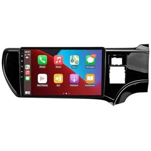 Android 12 autonavigatie in-dash autoradio-ontvanger voor Toyota Aqua Prius 2011-2017 dubbel Din 9 inch touchscreen autoradio met satellietnavigatie Bluetooth handsfree RDS SWC (Color : RHD, Size :