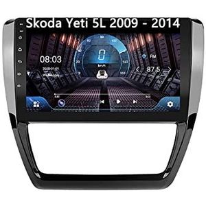 Android 10 Bluetooth Autoradio Dubbel Din Multimedia Speler 9 inch Touchscreen Auto Stereo Voor Skoda Yeti 5L 2009-2014 Met GPS Ondersteuning Spiegel Link/Stuurbediening Dual USB Backup Camera (Color