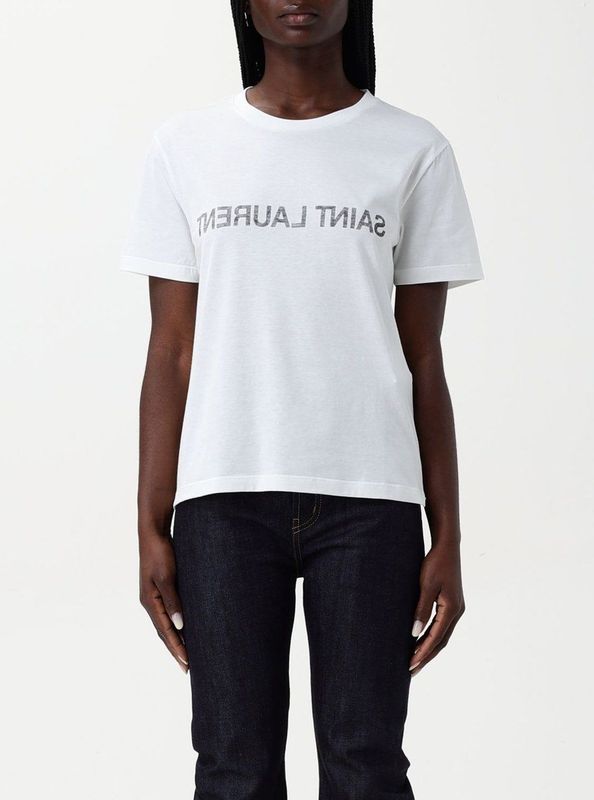 Saint Laurent - Reverse - T-shirt - Wit - Katoen