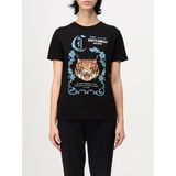 Just Cavalli - Grafische T-shirt - Zwart - Dames - Katoen - Korte Mouwen