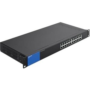 Linksys LGS124-EU 24-poorts onbeheerde Gigabit-netwerkswitch - Ethernet-switch/hub met metalen behuizing voor thuis en kantoor - Tafelmodel of wandbevestiging, Ethernet-splitter, Plug-and-play