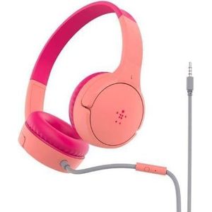 Belkin Słuchawki SOUNDFORM Mini Nauszne Przewodowe Różowe Dla Dzieci (Geen ruisonderdrukking, Bedraad), Koptelefoon, Roze