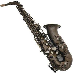saxofoon kit Altsaxofoon Eb Tune Bruin Antiek Koperen Houtblazersinstrument Met Kofferaccessoires (Color : Dark Grey)