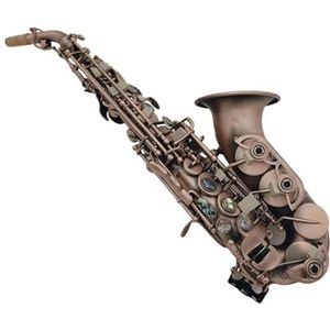saxofoon kit Altsaxofoon Eb Antieke Koperen Schelpknop Professioneel Muziekinstrument Met Kofferaccessoires (Color : Army green)